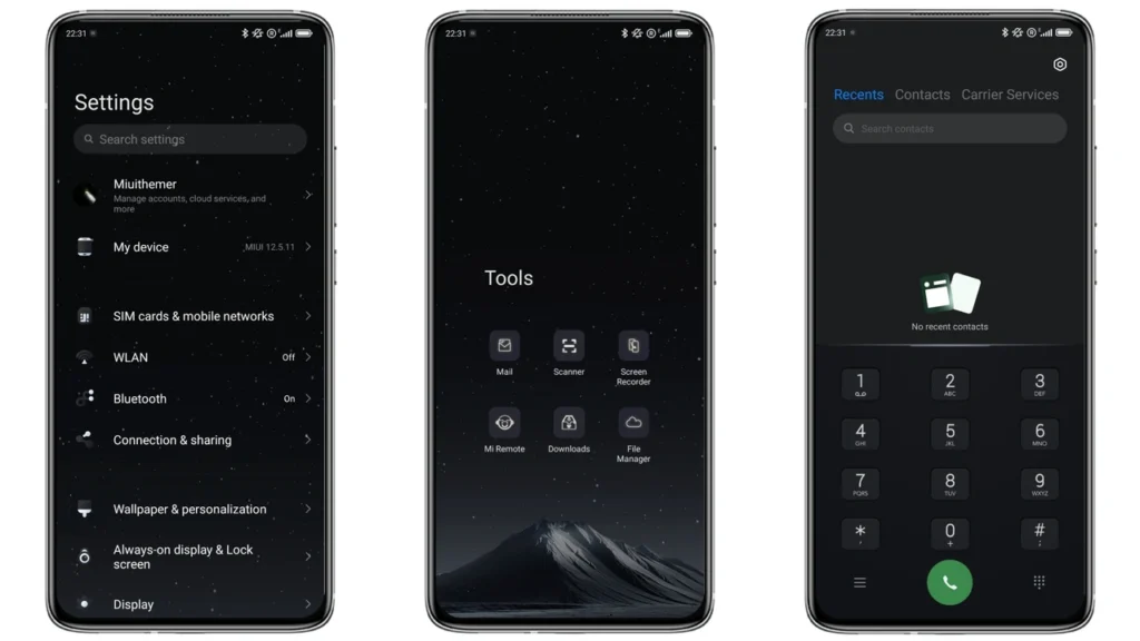 Dark world M13 MIUI Theme