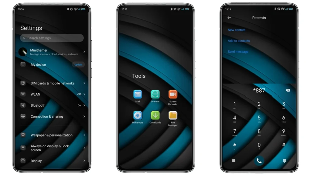 Simple blue black Theme