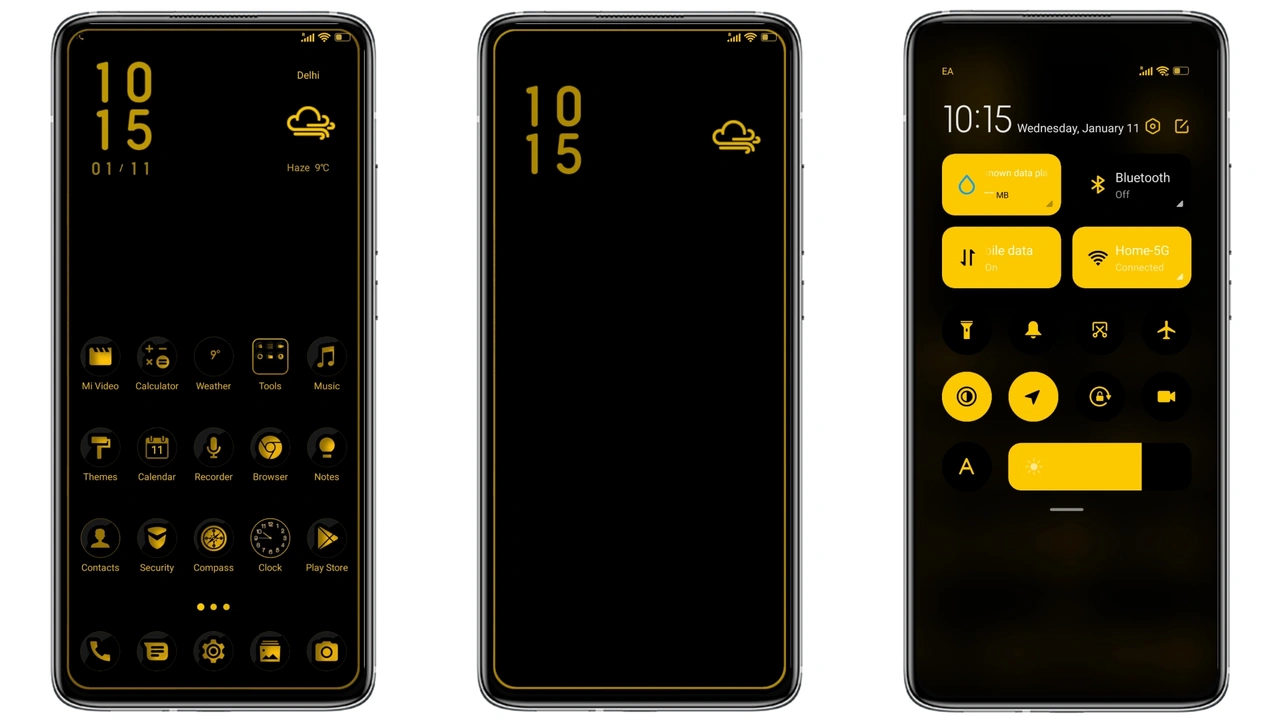 Yellow King V13 MIUI theme for Xiaomi and Redmi Phones MIUI Themer