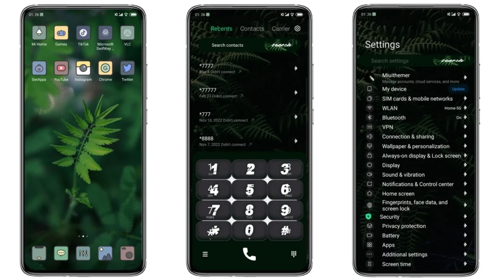 Green Dark MIUI Theme