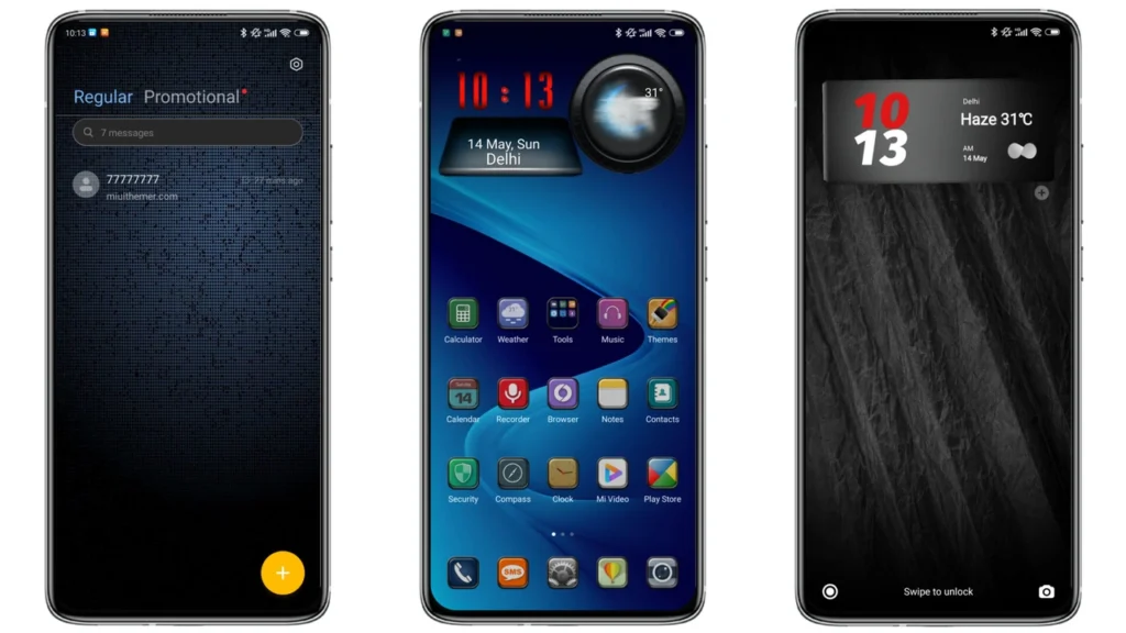 Dark blue m14 MIUI Theme