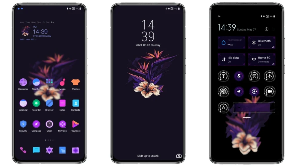 Flower Night M14 MIUI Theme