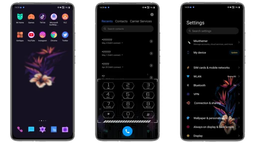 Flower Night M14 MIUI Theme