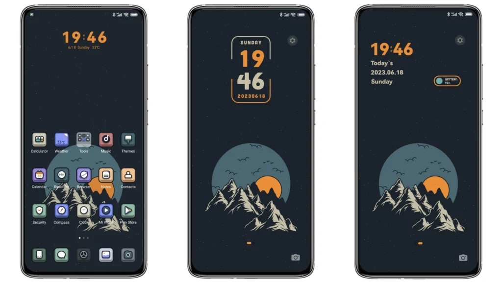 Mountain and Night MIUI Theme