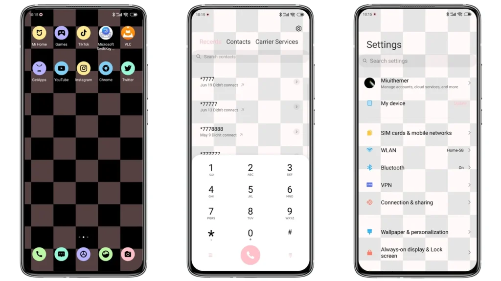 Black Pink Checker MIUI Theme