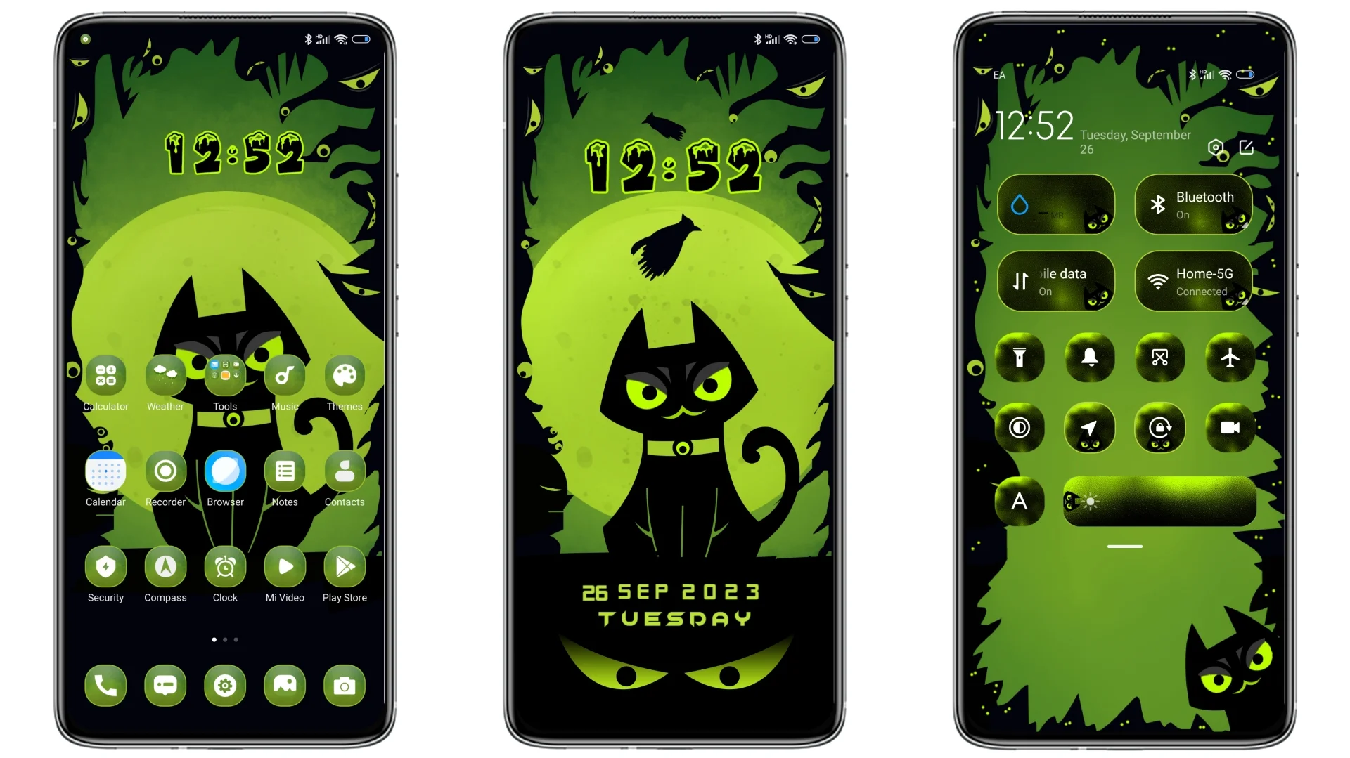 Dynamic lock screen MIUI theme Scary Cat for Xiaomi and Redmi phones