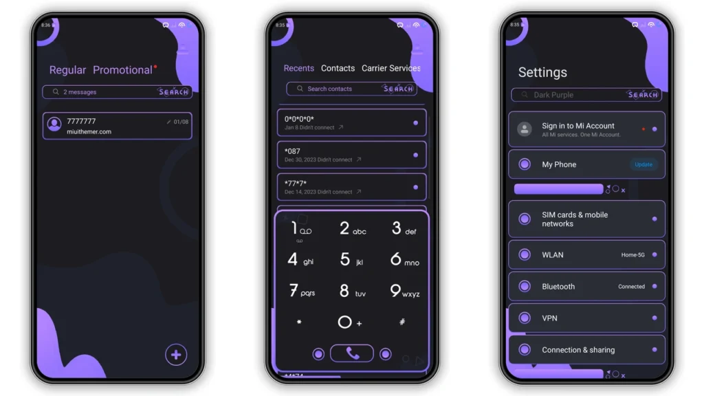 Purple Dual Mode HyperOS and MIUI Theme