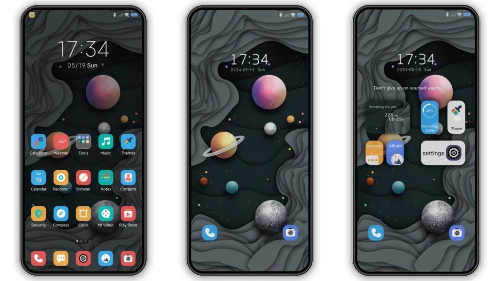 Carving planets HyperOS and MIUI Theme