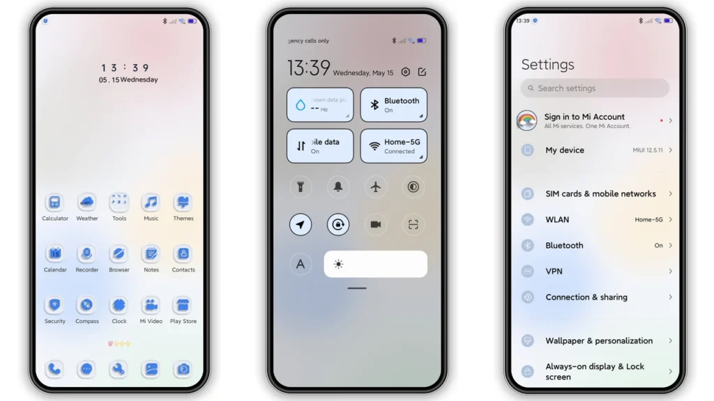 Plain white HyperOS and MIUI Theme