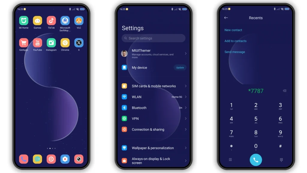 Blue Shadow Mirror MIUI Theme