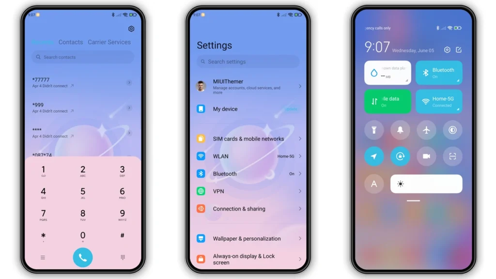 Minimalist planet MIUI Theme