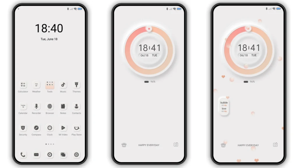 Peach color MIUI Theme