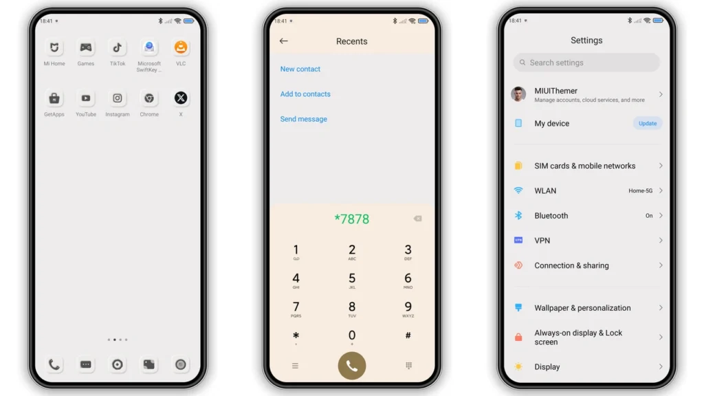 Peach color MIUI Theme