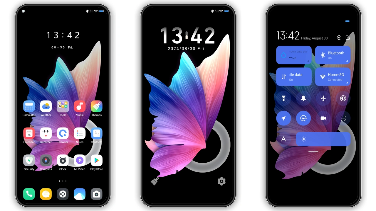 Flower Feather MIUI Theme for Xiaomi and Redmi Phones MIUI Themer