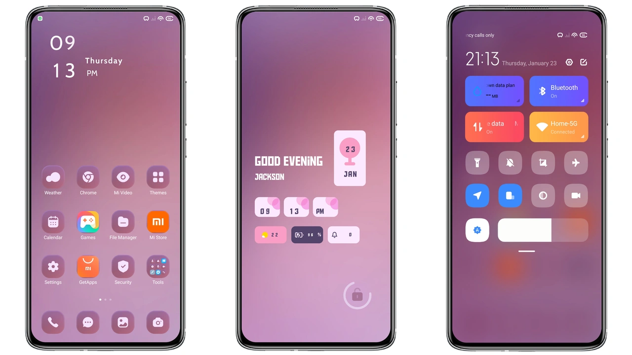 GradPi Pink MIUI Theme for HyperOS – Fresh Look for Xiaomi & Redmi