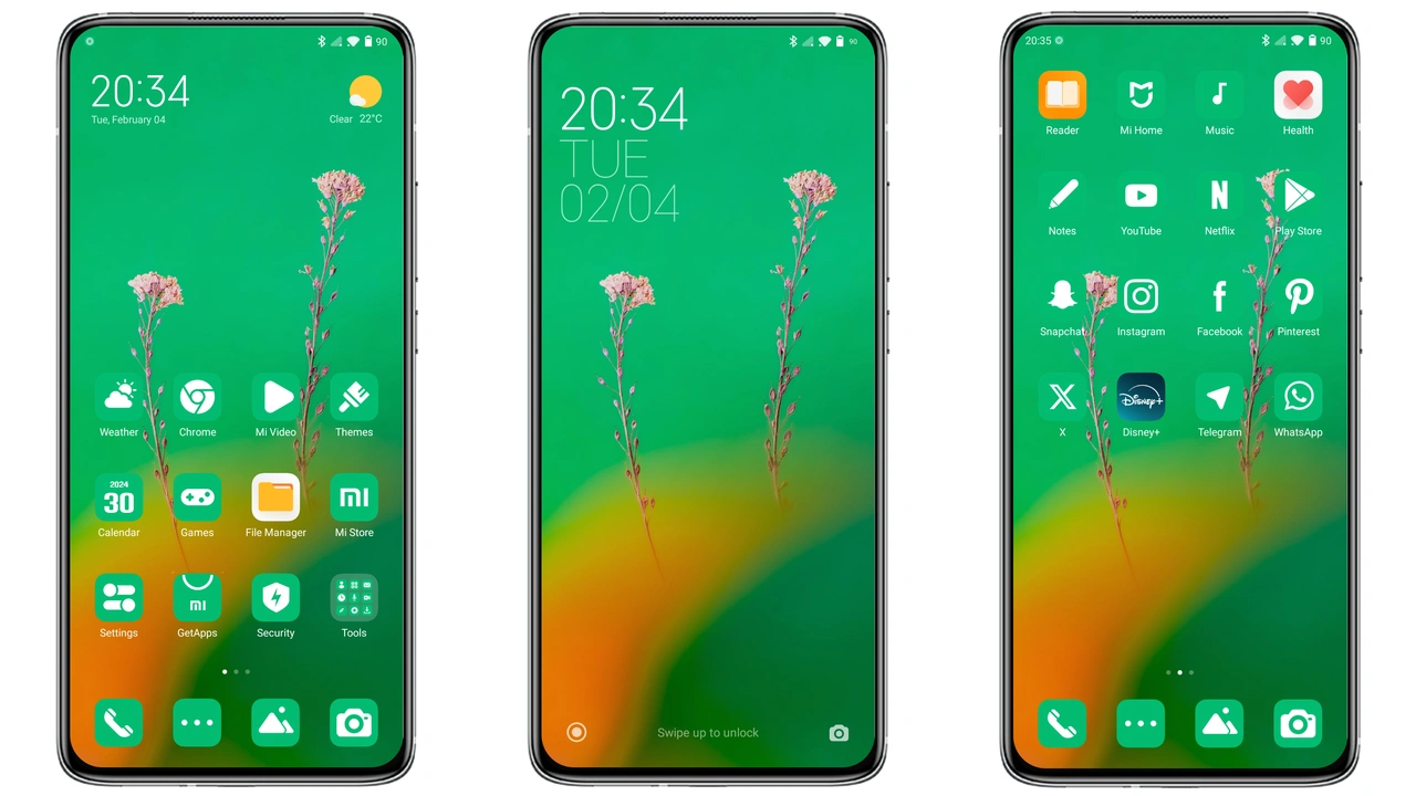 Flat Green HyperOS Theme Review: Fresh Look for Xiaomi & Redmi