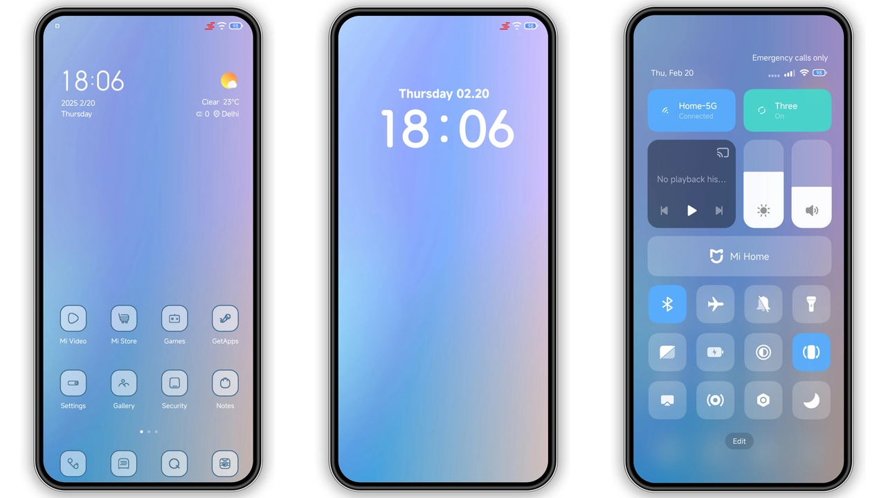Grad C HyperOS Theme Review: Bold Blues & Purples for Xiaomi & Redmi