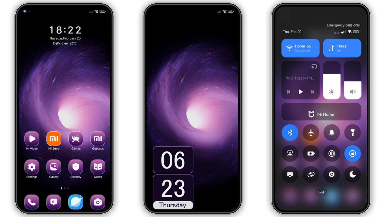 Wormhole Galaxy Theme Review: Cosmic Purple Look for HyperOS & MIUI