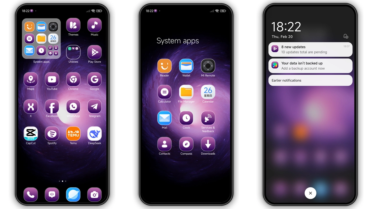 Wormhole Galaxy Theme Review: Cosmic Purple Look for HyperOS & MIUI preview 2