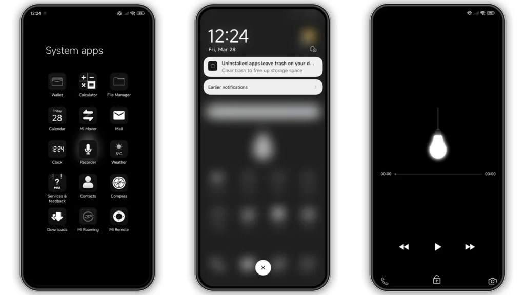 Black White 3D MIUI Theme