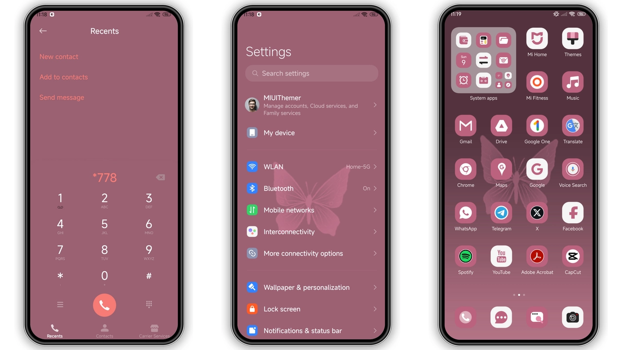 Butterfly Powder HyperOS Theme Review: Pink‑Black Magic for Xiaomi preview 2