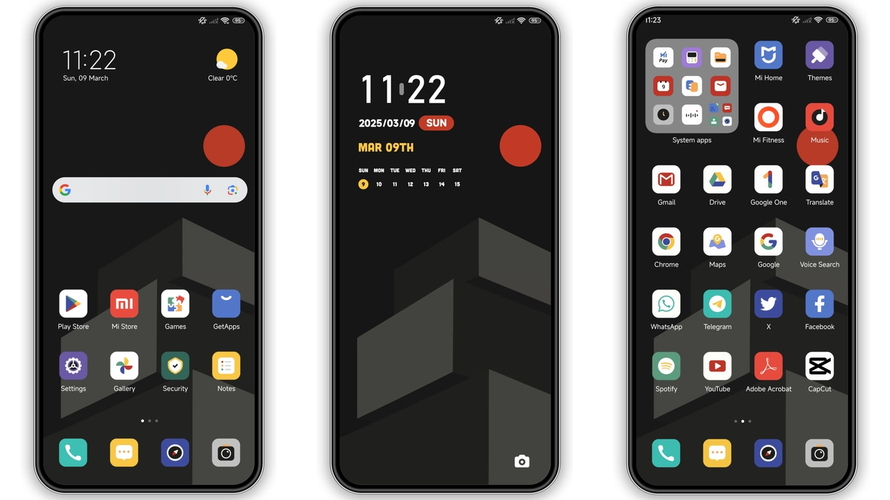 Dark Geometry HyperOS Theme: Sleek Black Design for Xiaomi & Redmi