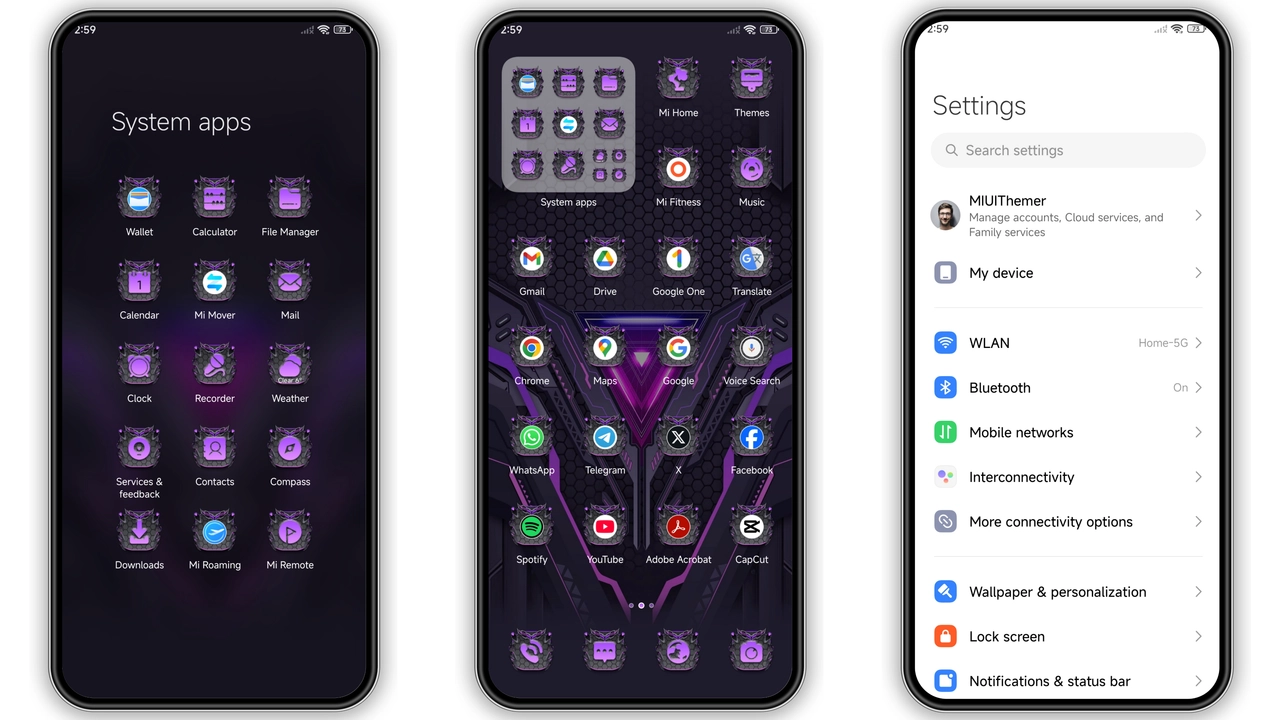 Mecha Sound Dial Theme Review: Purple Tech Vibes for HyperOS & MIUI preview 2
