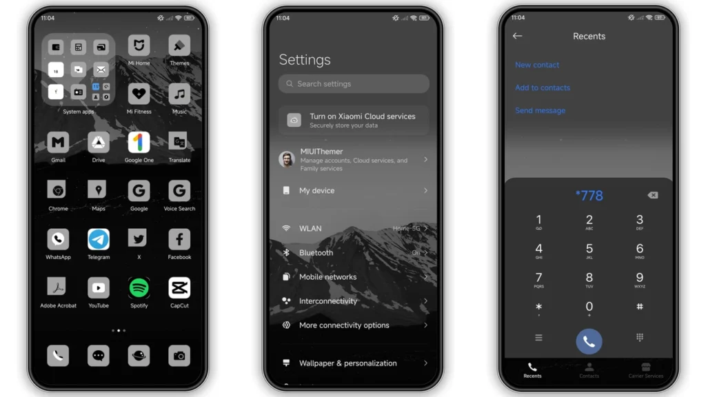 Mountains black HyperOS Theme