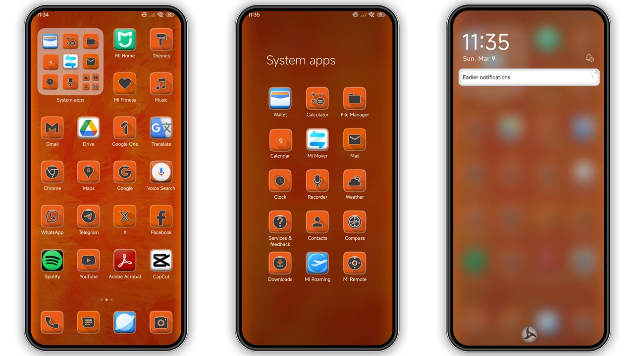 Orange v15 HyperOS Theme Brings Bold Warmth to Xiaomi & Redmi preview 2