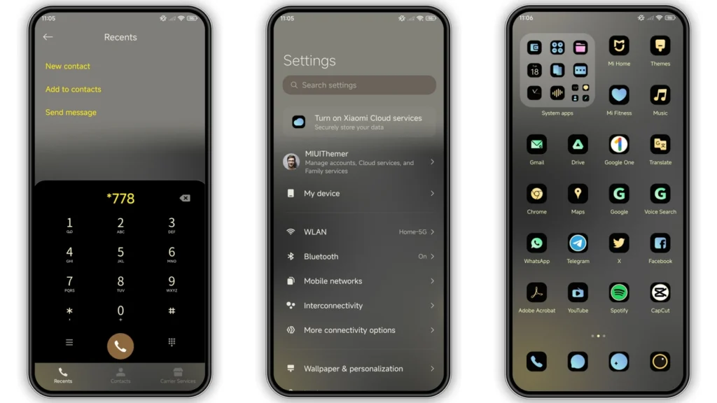 Yellowblack system HyperOS Theme