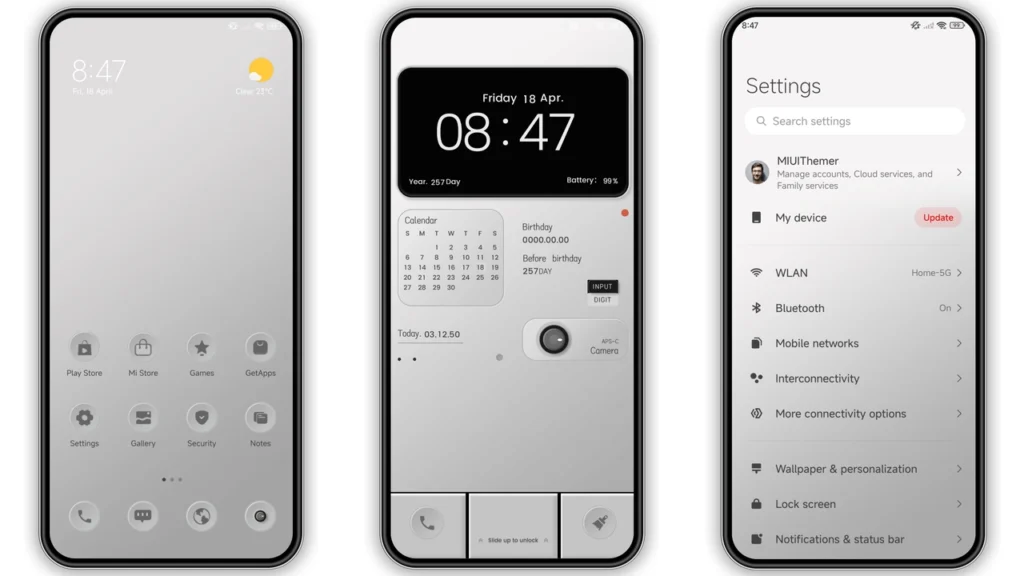Gray analog HyperOS Theme
