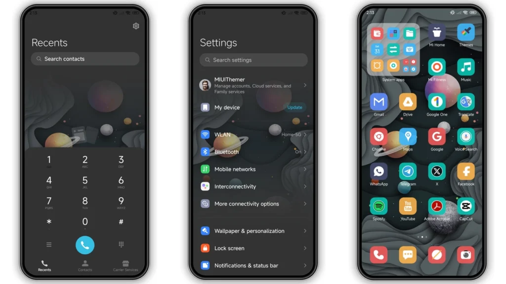 Carving planets HyperOS Theme