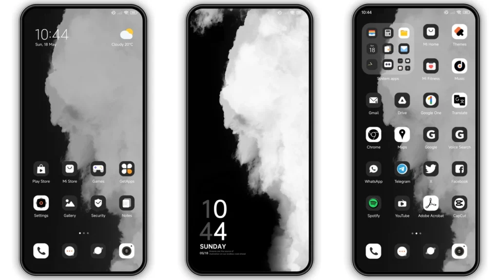 Dimly discernible HyperOS Theme