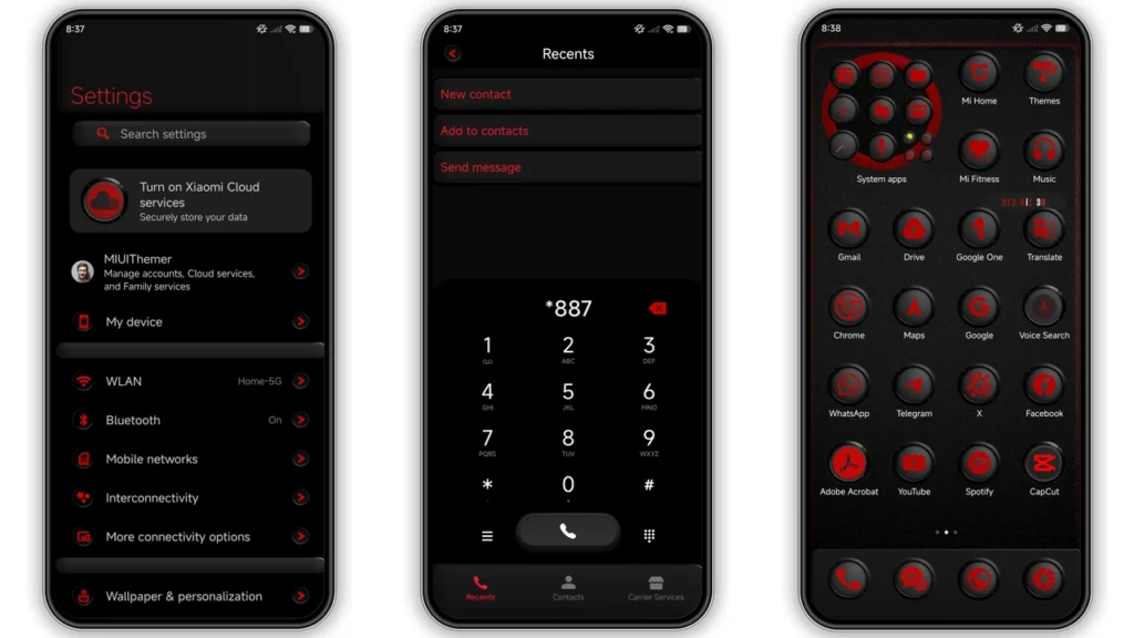 Red BiZ 3D HyperOS Theme