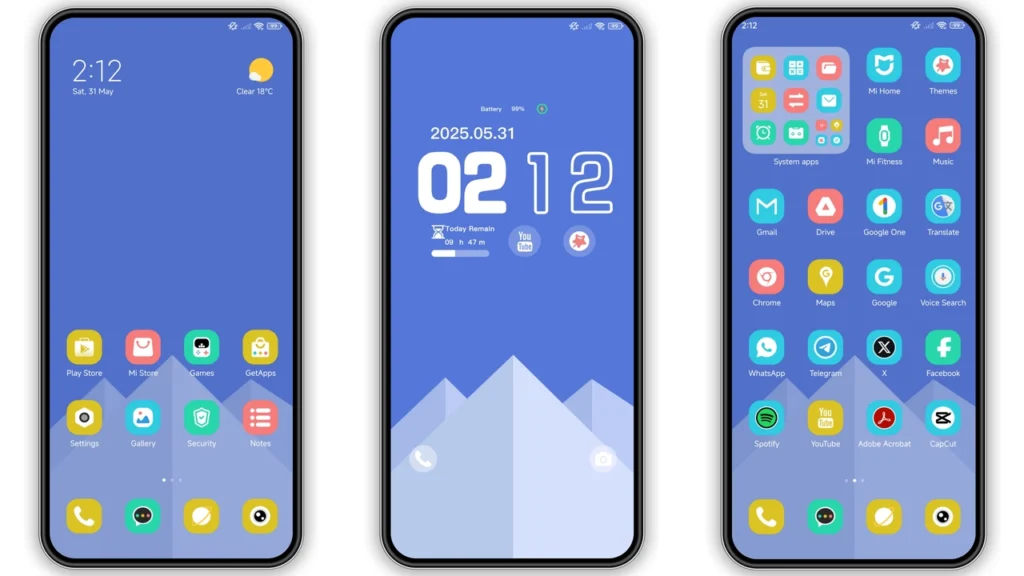 blue blue wind MIUI Theme
