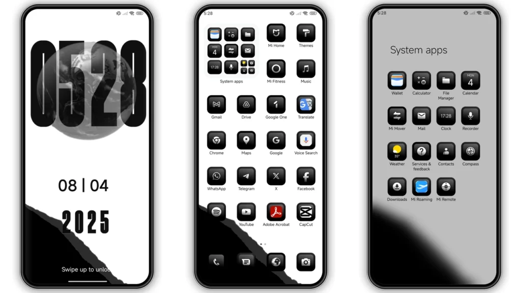 Black_white HyperOS Theme