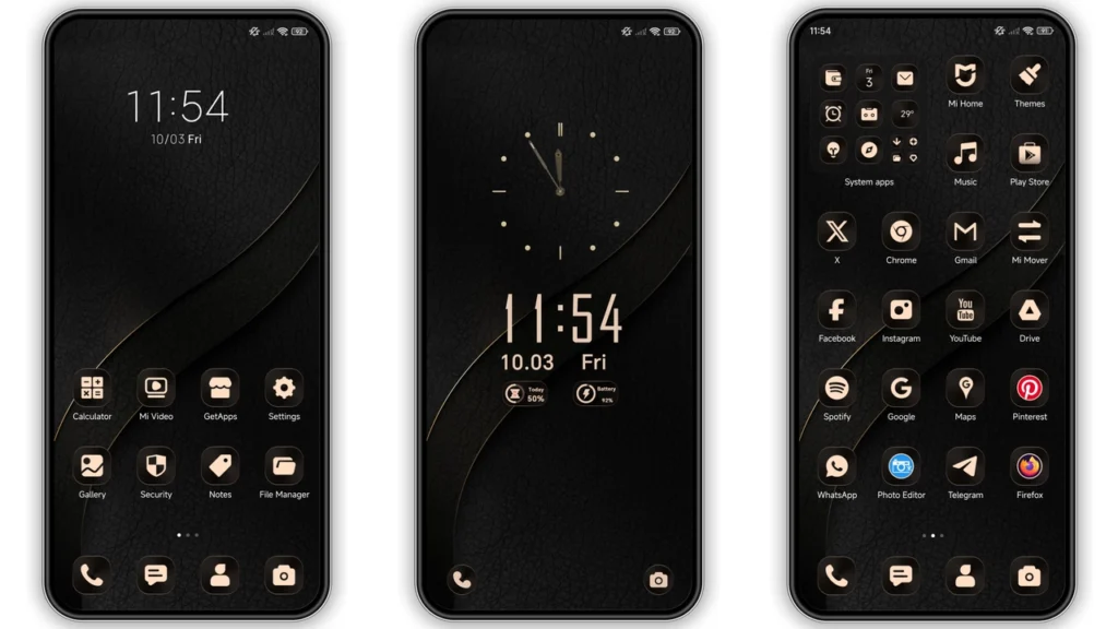 Noble Dark Leather HyperOS Theme