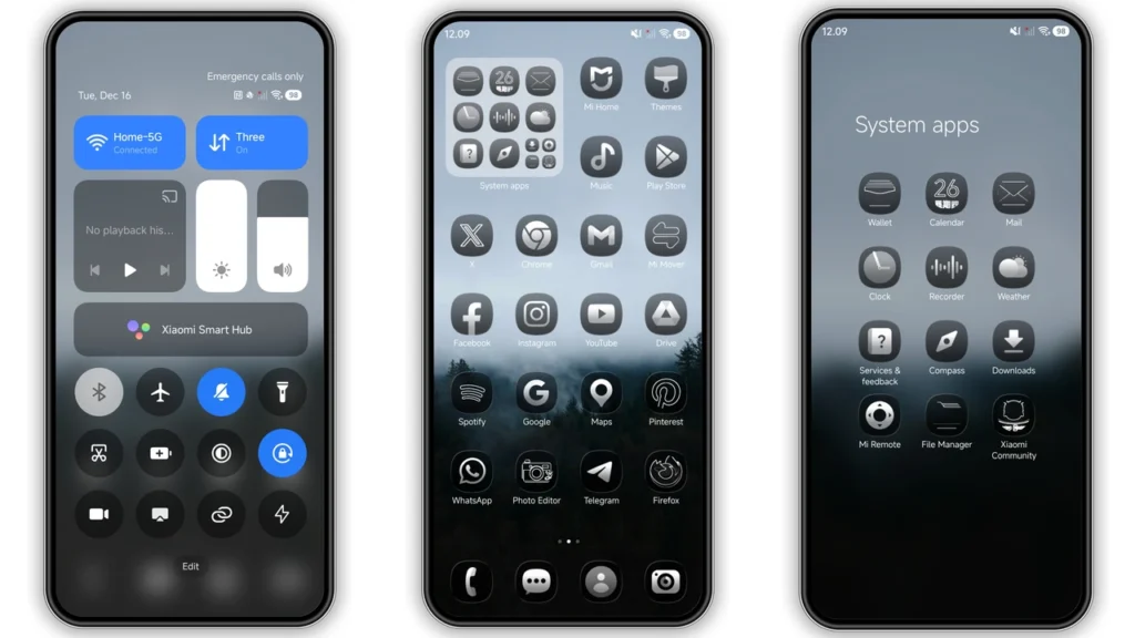 VK Dark glass HyperOS Theme