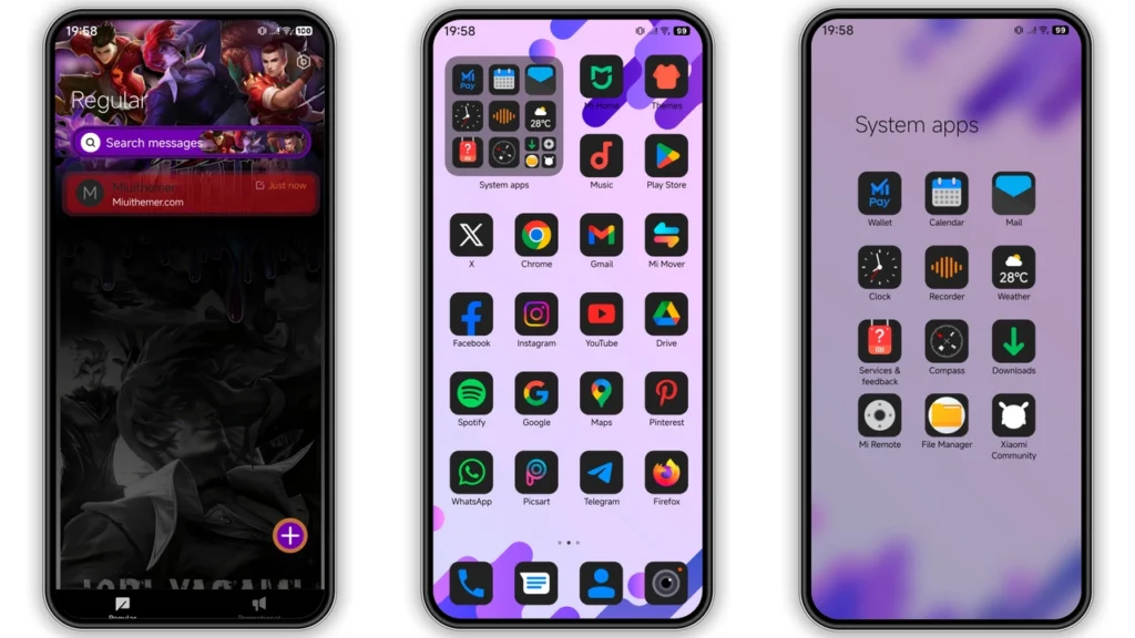 IORI purple HyperOS Theme
