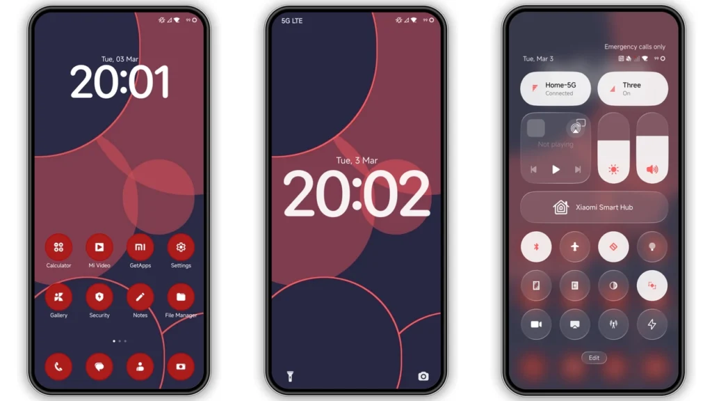 Putih Merah HyperOS Theme