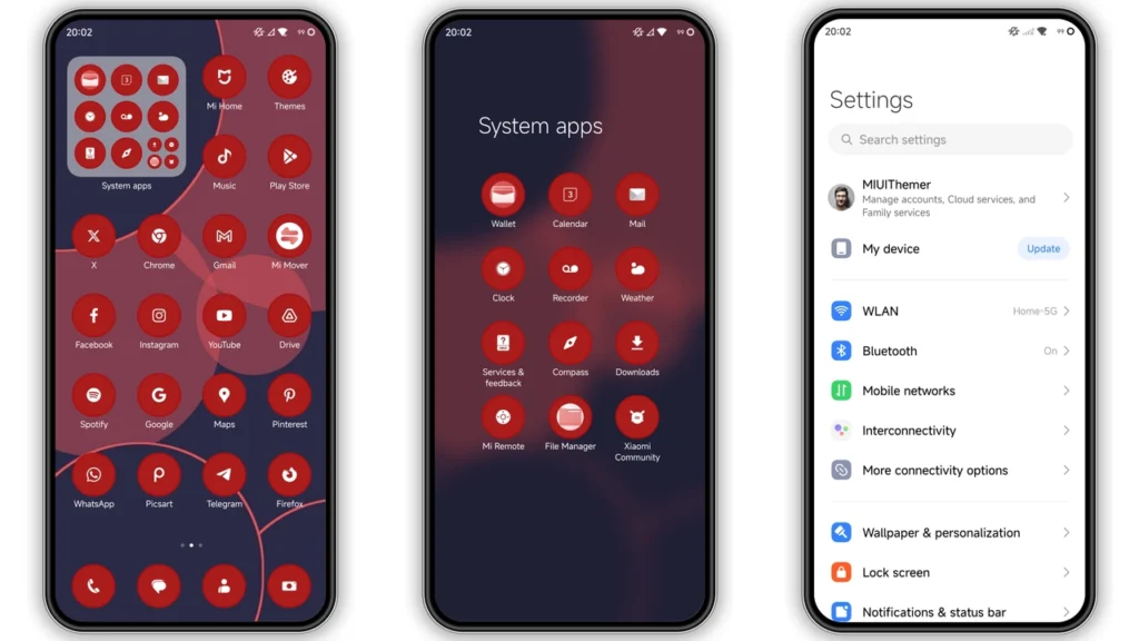 Putih Merah HyperOS Theme
