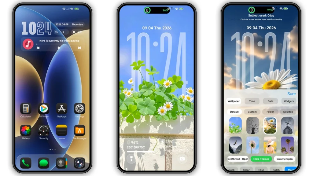 iOS Style HyperOS Theme Dynamic Island Preview