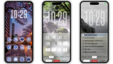 Crypto HyperOS Theme showcasing various minimalist lock screen clock styles with dynamic data widgets.