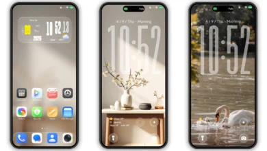 OX MU1 HyperOS Theme showing 3D Depth of Field wallpapers with elegant minimalist clock widgets.