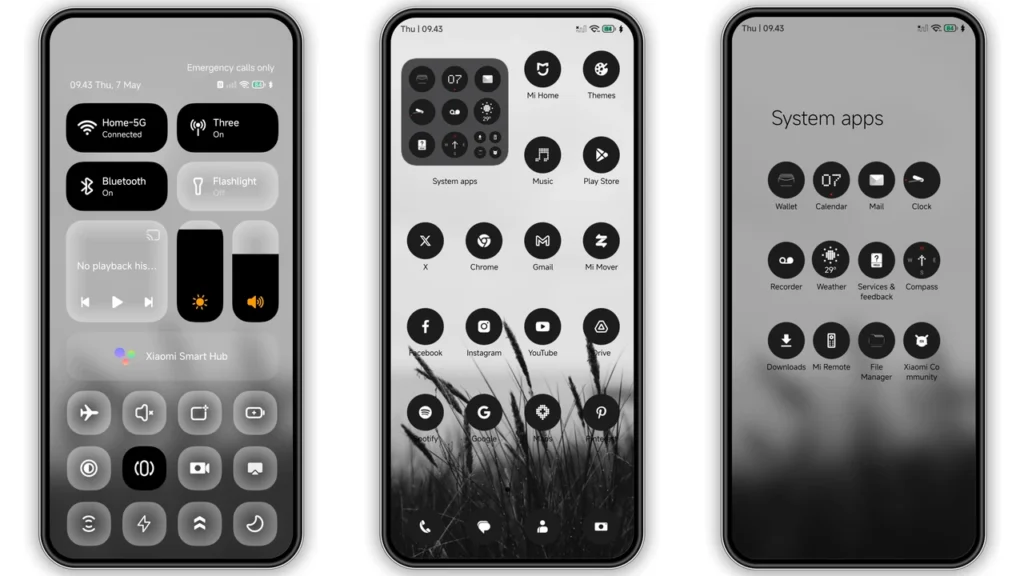 Black-3 HyperOS Theme Preview