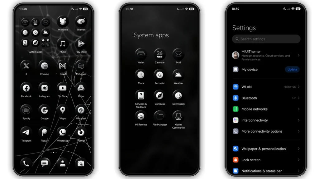 Black V HyperOS Theme Preview