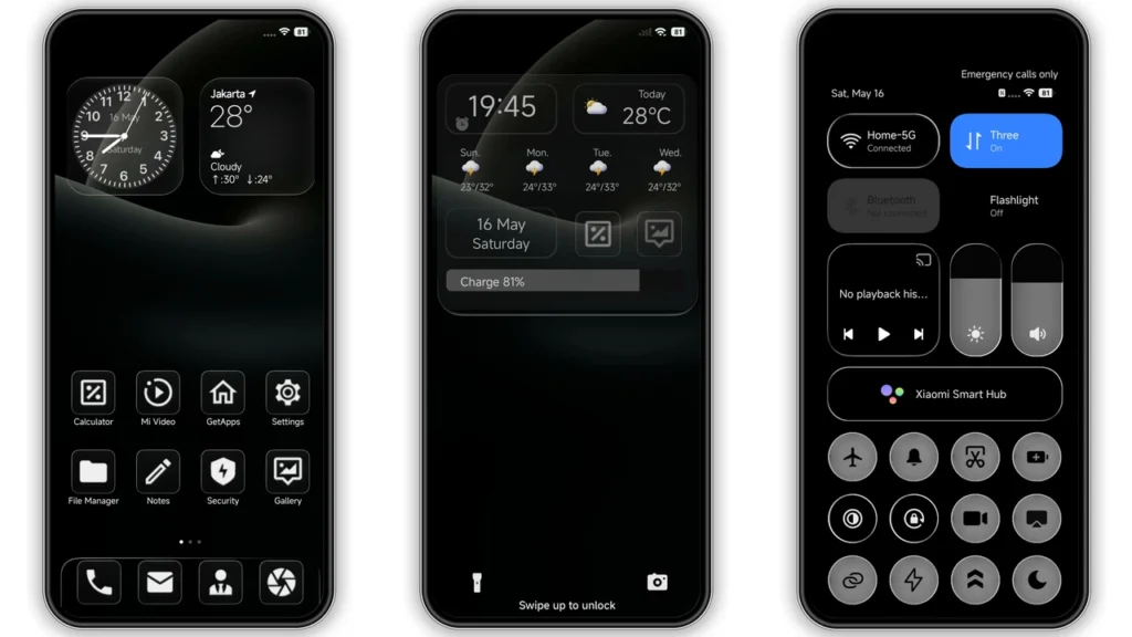 Glass BiZ 3 HyperOS Theme Preview