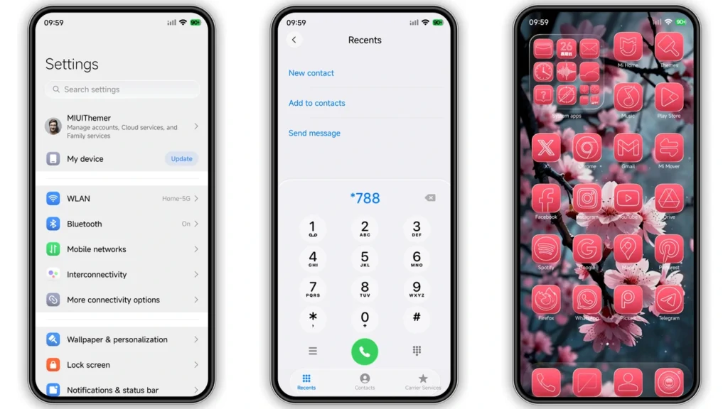 Lovely HOS3 HyperOS Theme Preview