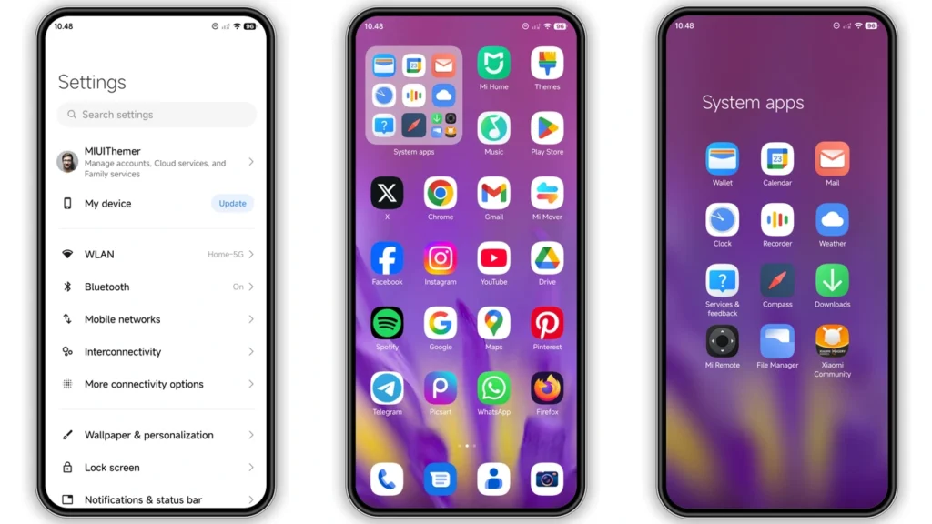 Purple-Flames HyperOS Theme Preview