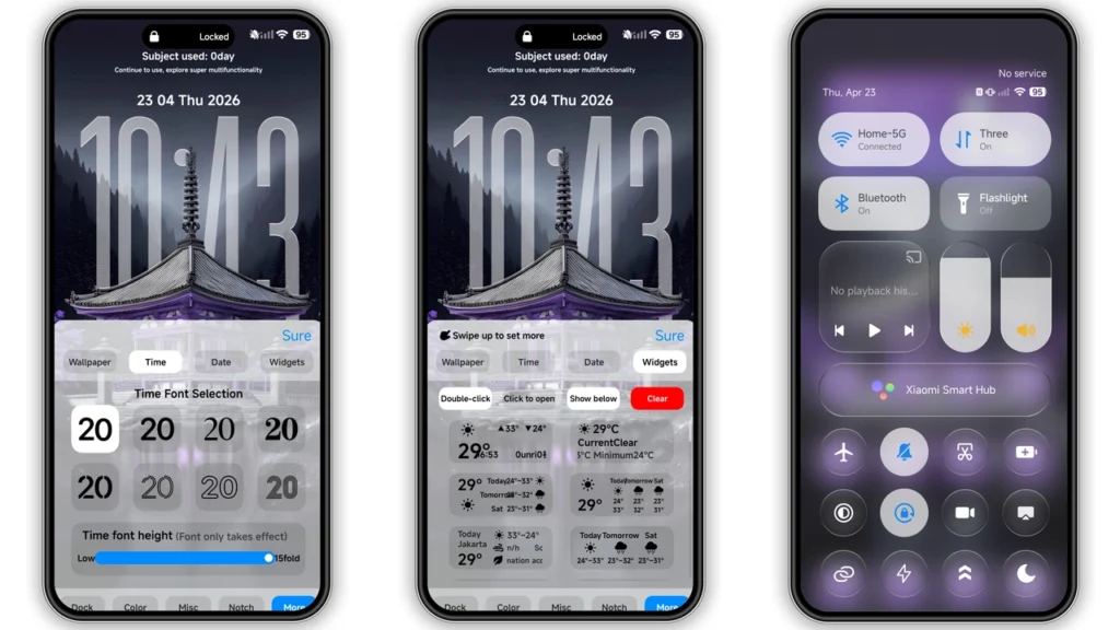 Violet HOS3 HyperOS Theme Preview